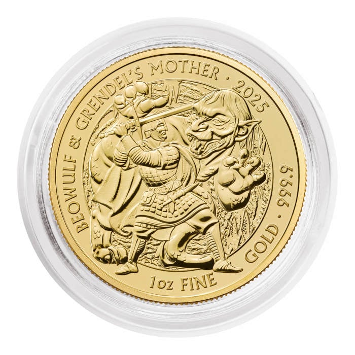 Beowulf and Grendel’s Mother 2025 1oz Gold Bullion Coin