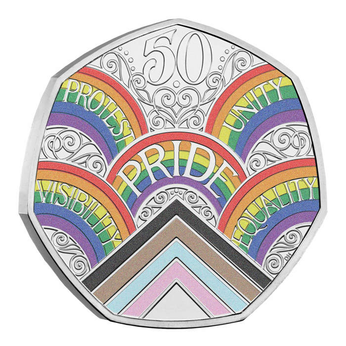 50 Years of Pride 2022 UK 50p Brilliant Uncirculated Coloured Coin