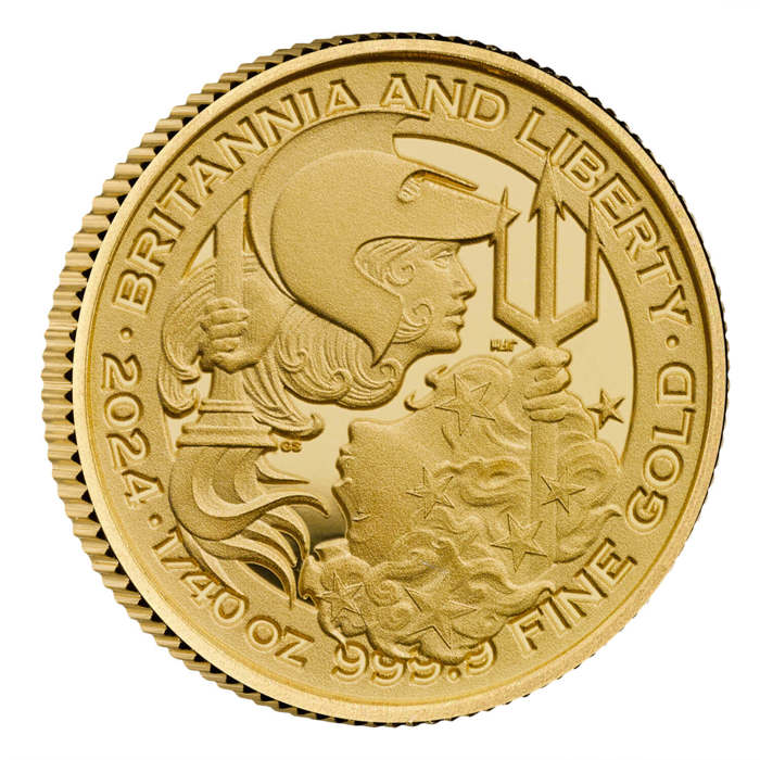 Britannia and Liberty 2024 UK 1/40oz Gold Proof Coin